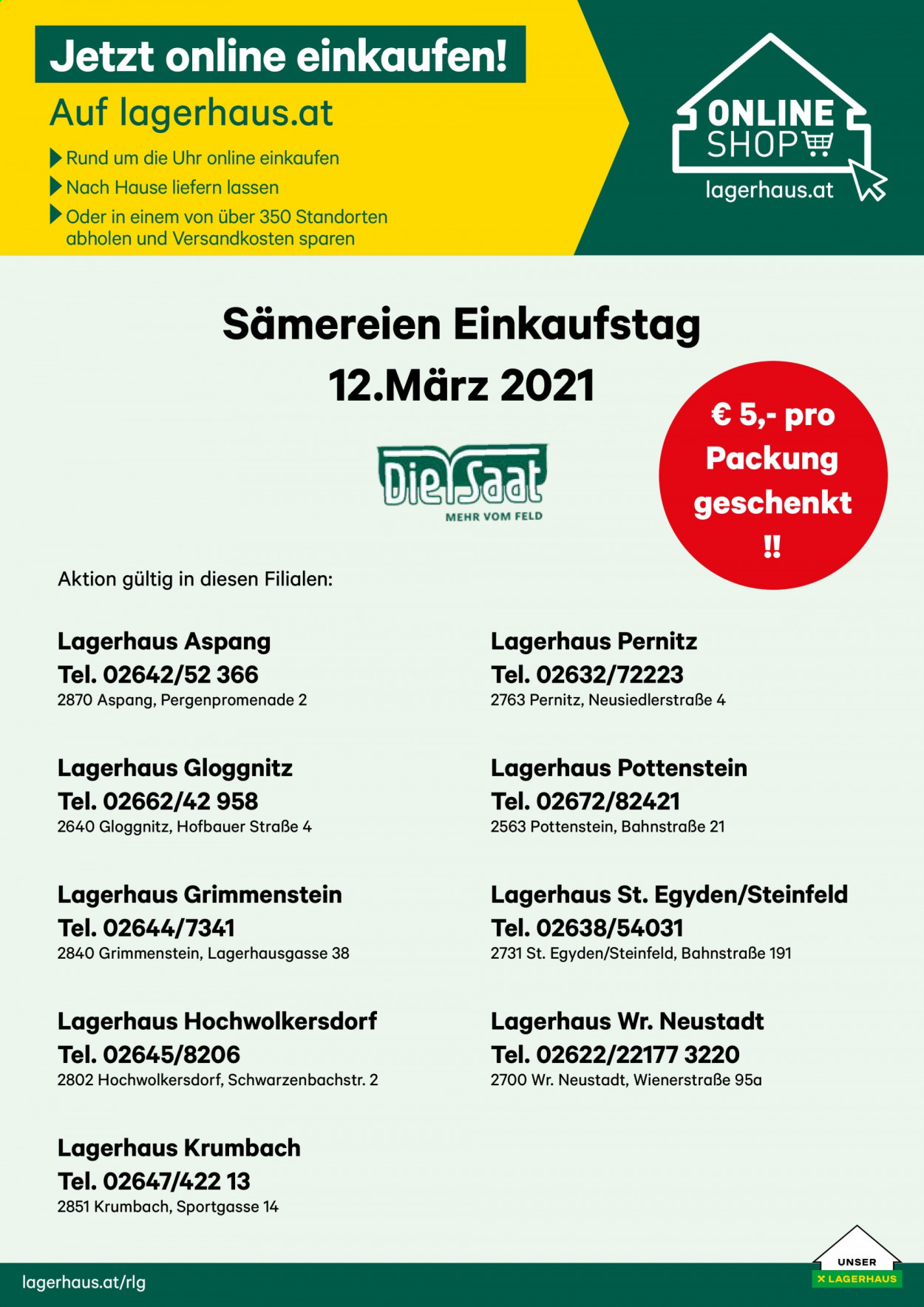 Angebote Lagerhaus - 12.3.2021 - 12.3.2021.