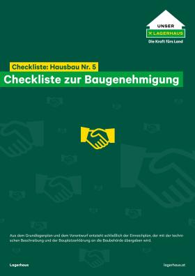 Lagerhaus - Checkliste Nr. 5 - Hausbau - Baugenehmigung
