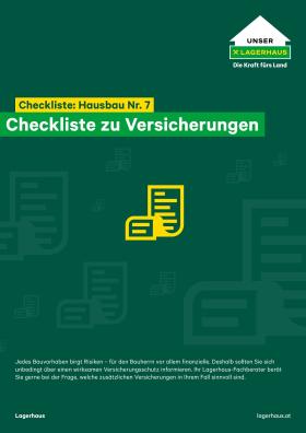 Lagerhaus - Checkliste Nr. 7 - Hausbau - Versicherungen