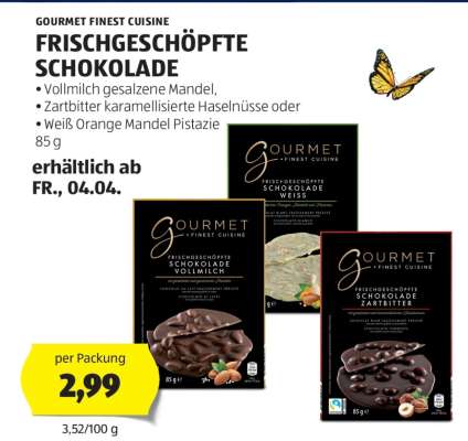 GOURMET FINEST CUISINE FRISCHGESCHÖPFTE SCHOKOLADE