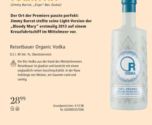 Reisetbauer Organic Vodka