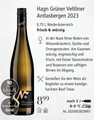 Hagn Grüner Veltliner Antlasbergen 2023