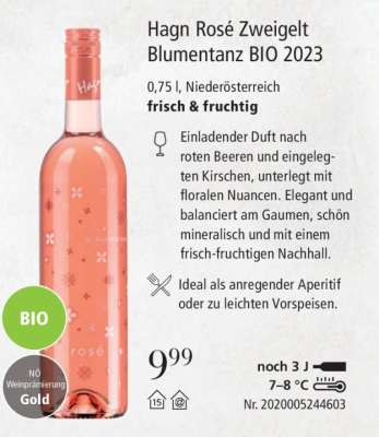 Hagn Rosé Zweigelt Blumentanz BIO 2023