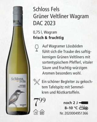 Schloss Fels Grüner Veltliner Wagram DAC 2023