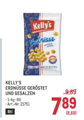 KELLY'S ERDNÜSSE GERÖSTET UND GESALZEN