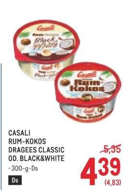 CASALI RUM-KOKOS DRAGEES CLASSIC OD. BLACK&WHITE