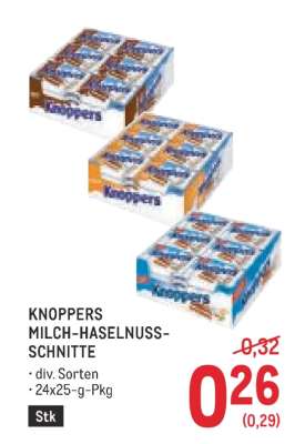 KNOPPERS MILCH-HASELNUSS-SCHNITTE