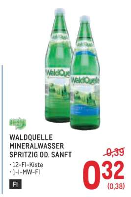 Waldquelle Mineralwasser spritzig od. sanft