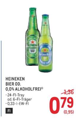 Heineken Bier od. 0,0% Alkoholfrei