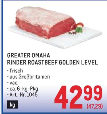 Greater Omaha Rinder Roastbeef Golden Level