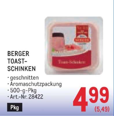 BERGER TOAST-SCHINKEN