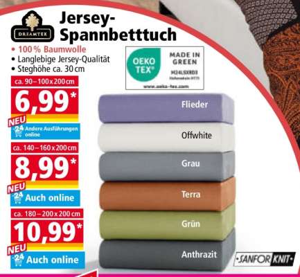 Jersey-Spannbettuch