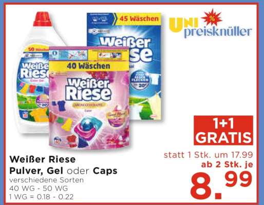 Weißer Riese Pulver, Gel oder Caps