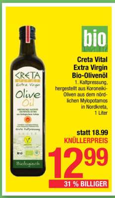 Creta Vital Extra Virgin Bio-Olivenöl