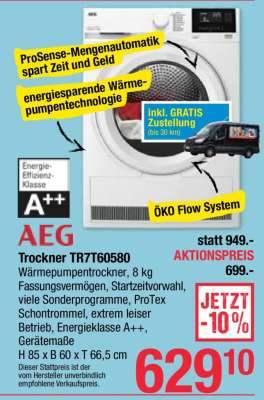 AEG Trockner TR7T60580