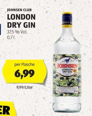JOHNSEN CLUB LONDON DRY GIN