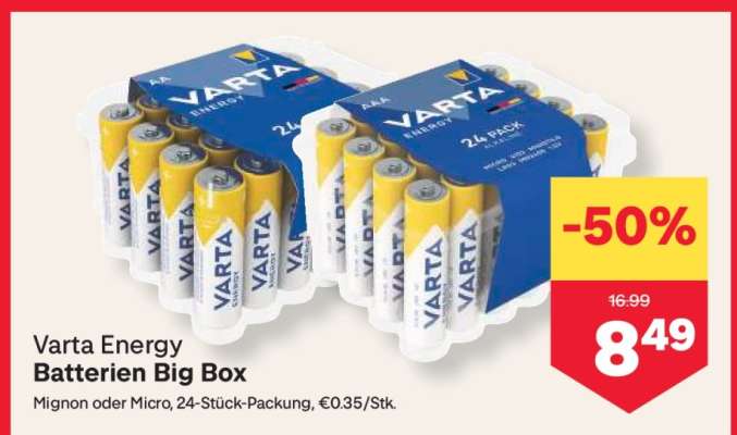 Varta Energy Batterien Big Box