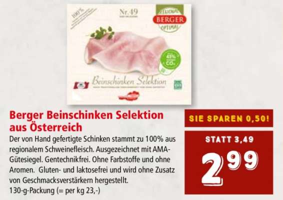 Berger Beinschinken Selektion aus Österreich
