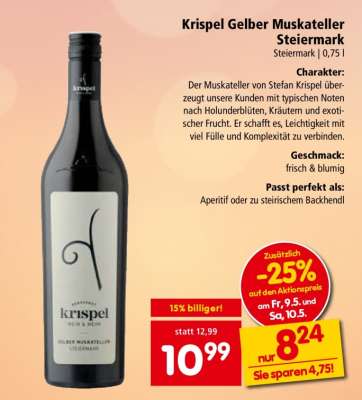 Krispel Gelber Muskateller Steiermark
