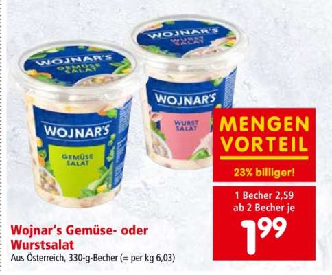 Wojnar's Gemüse- oder Wurstsalat