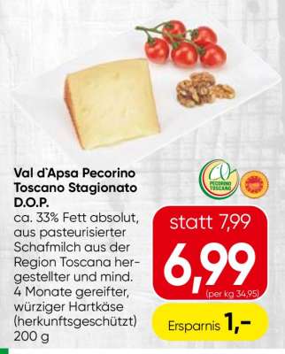 Val d'Apsa Pecorino Toscano Stagionato D.O.P.