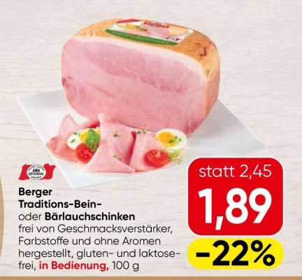 Berger Traditions-Bein- oder Bärlauchschinken