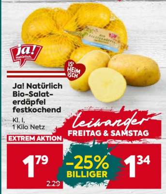 Ja! Natürlich Bio-Salat-erdäpfel festkochend