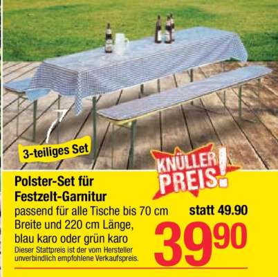 Polster-Set für Festzelt-Garnitur