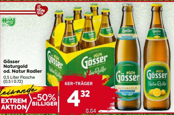 Gösser Naturgold od. Natur Radler