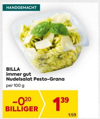 BILLA immer gut Nudelsalat Pesto-Grana