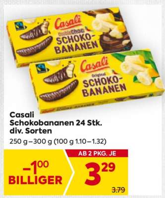 Casali Schokobananen 24 Stk. div. Sorten