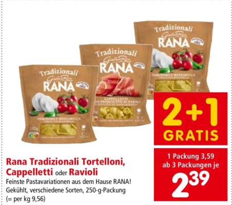 Rana Tradizionali Tortelloni, Cappelletti oder Ravioli