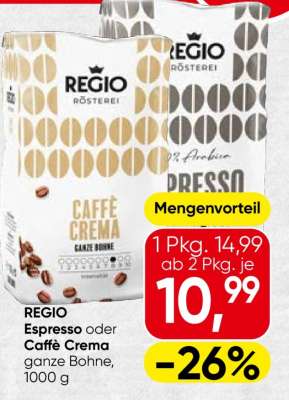 REGIO Espresso oder Caffè Crema