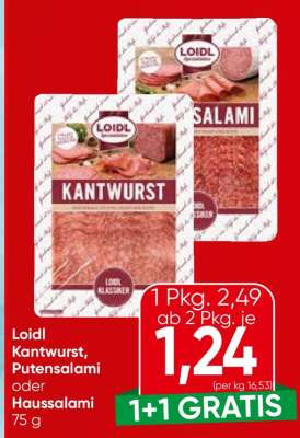 Loidl Kantwurst, Putensalami oder Haussalami