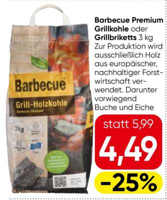 Barbecue Premium Grillkohle oder Grillbriketts