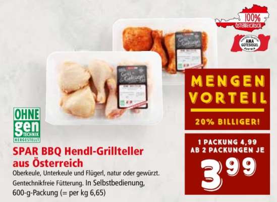 SPAR BBQ Hendl-Grillteller aus Österreich