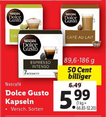 NESCAFÉ DOLCE GUSTO KAPSELN