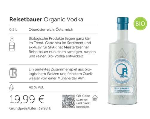Reisetbauer Organic Vodka