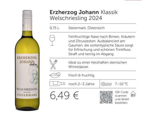 Erzherzog Johann Klassik Welschriesling 2024