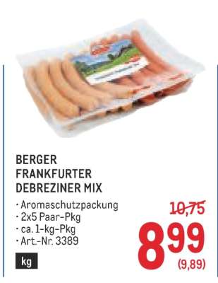 BERGER FRANKFURTER DEBREZINER MIX