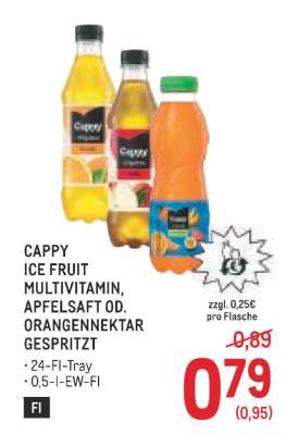 CAPPY ICE FRUIT MULTIVITAMIN, APFELSAFT OD. ORANGENNEKTAR GESPRITZT