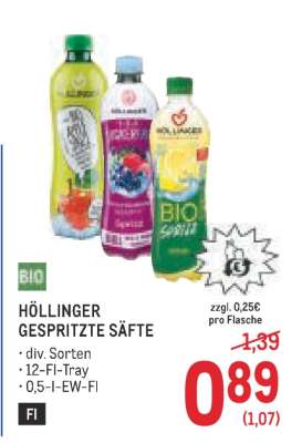 HÖLLINGER GESPRITZTE SÄFTE