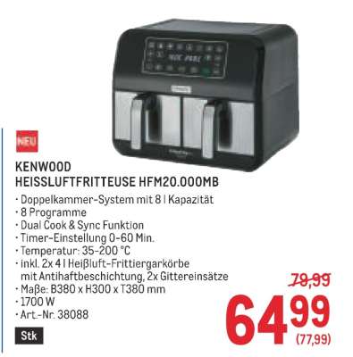 KENWOOD HEISSLUFTFRITTEUSE HFM20.000MB