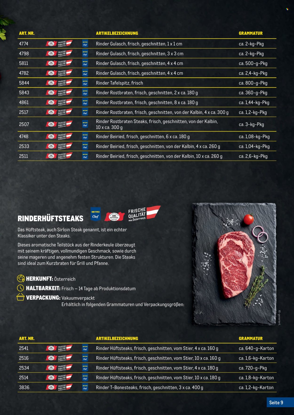 Angebote Metro. Seite 9