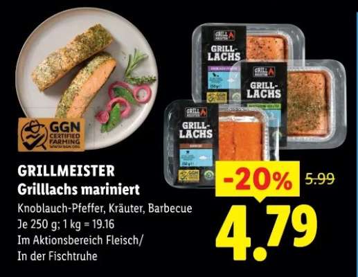 Grillmeister Grilllachs mariniert