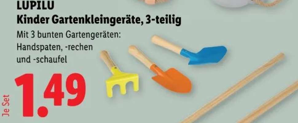 LUPILU Kinder Gartenkleingeräte, 3-teilig