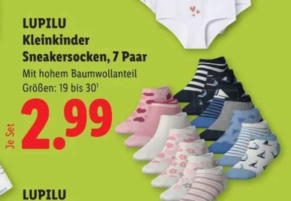 LUPILU Kleinkinder Sneakersocken, 7 Paar