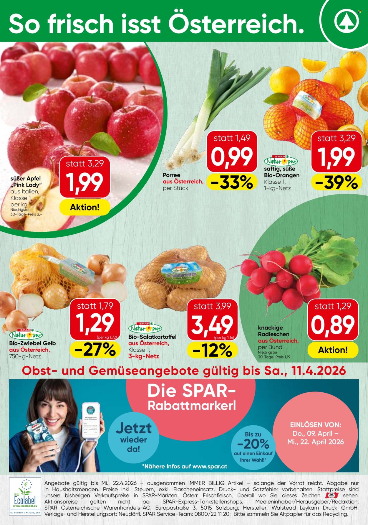 Angebote SPAR - 6.4.2026 - 11.4.2026. Seite 1