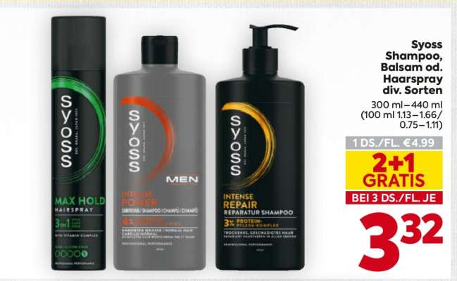 Syoss Shampoo, Balsam od. Haarspray div. Sorten