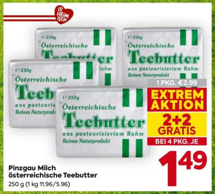 Pinzgau Milch Österreichische Teebutter